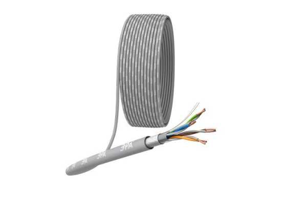 Кабель витая пара F/UTP кат.5E 4х2х24AWG solid CU PVC сер. (м) Б0044688