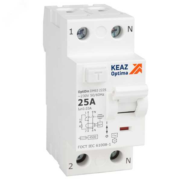ВДТ без защиты от сверхтоков OptiDin DM63-2440-AC-4,5-УХЛ4 (2P, 40, 300mA)