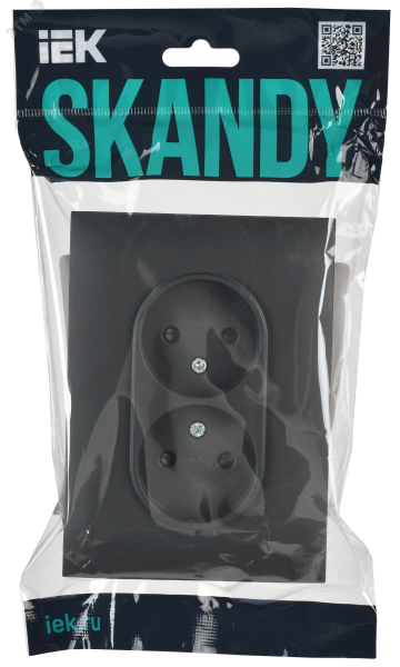 SKANDY Розетка 2-местная без заземления с защитными шторками 10А в сборе SK-R09T титан IEK SK-R23-10-K48-F