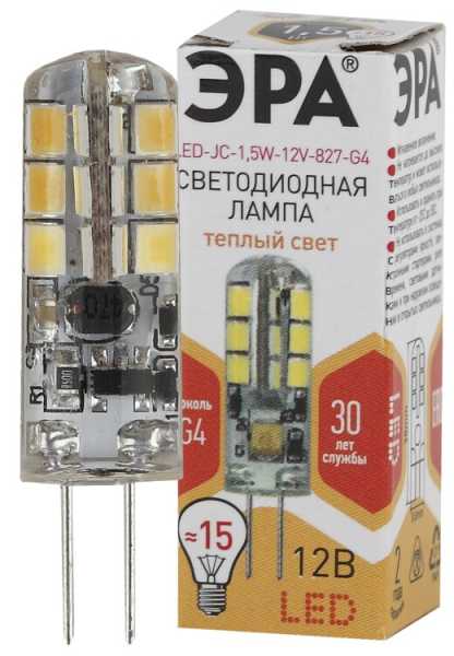 Лампочка светодиодная STD LED JC-1,5W-12V-827-G4 G4 1,5Вт капсула теплый белый свет Б0033188