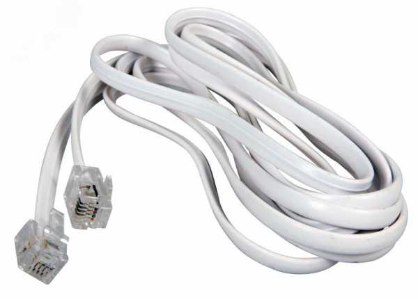 Телефонный шнур, удлинитель RJ-11(6P-4C), длина 5 метров, белый 18-3051 Телефонный шнур, удлинитель RJ-11(6P-4C), длина 5 метров, белый 18-3051