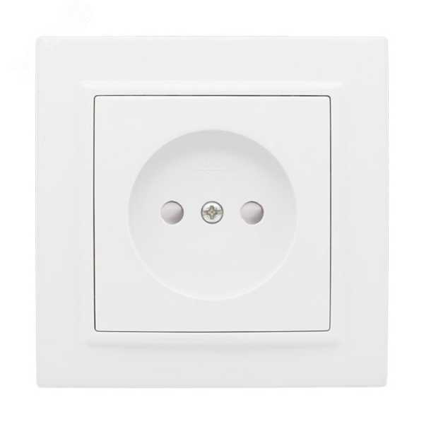 Розетка 1-м СП Минск 10А IP20 без заземл. защ. шторки бел. Basic ERR10-022-100
