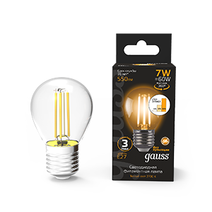 Лампа LED Filament Globe E27 7W 2700K step dimmable 1/10/50 105802107-S