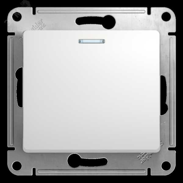 Переключатель проходной 1-кл. СП Glossa 10А IP20 (сх. 6а) 10AX с подсветкой механизм бел. SE GSL000163