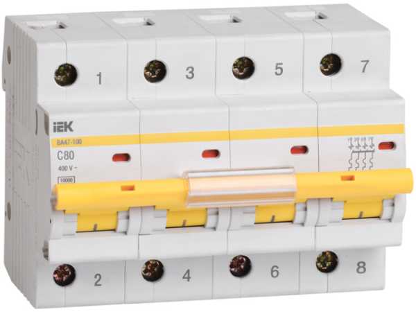 Автоматический выключатель ВА47-100 4Р 35А 10 кА х-ка С MVA40-4-035-C