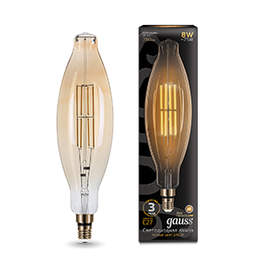 Лампа Led Vintage Filament BT120 8W E27 120*420mm Golden 780lm 2400K 1/10 155802008