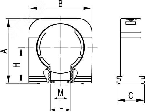 Держатель с крышкой DN 48 мм, полиамид, цвет чёрный PASW48N