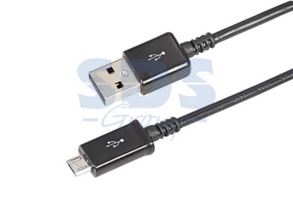 USB кабель microUSB длинный штекер 1 м черный 18-4268-20