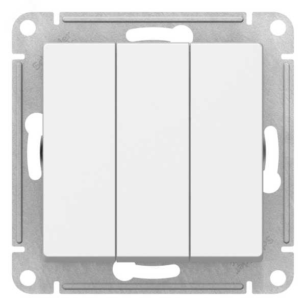 Выключатель 3-кл. AtlasDesign (сх. 1+1+1) 10AX механизм лотос SE ATN001331