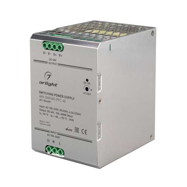 Блок питания ARV-DRP480-PFC-48 (48V, 10A, 480W) 044601