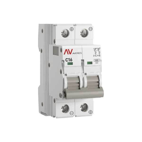 Выключатель автоматический AV-6 DC 2P 16A (C) 6kA EKF AVERES mcb6-DC-2-16C-av