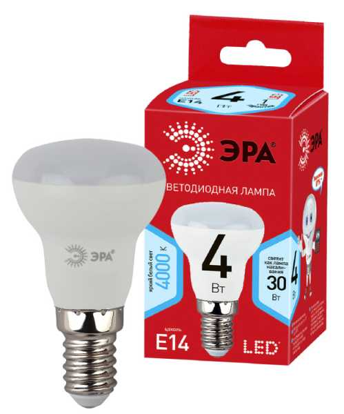 Лампа светодиодная ECO LED R39-4W-840-E14 (диод, рефлектор, 4Вт, нейтр, E14) (10/100/4900) Б0020632