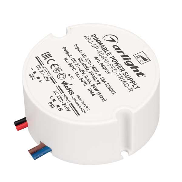 Блок питания ARJ-SP-40600-PFC-TRIAC-R (24W, 27-40V, 600mA) 040965