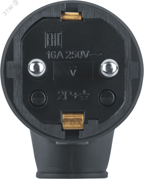 Вилка Navigator 61 367 NCA-PLR01-16A-E-IP44-BL угловая с заземлением каучук черная 20658