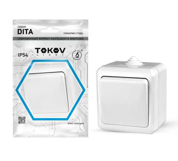 Выключатель 1-кл. ОП Dita IP54 10А 250В бел. TKL-DT-V1-C01-IP54