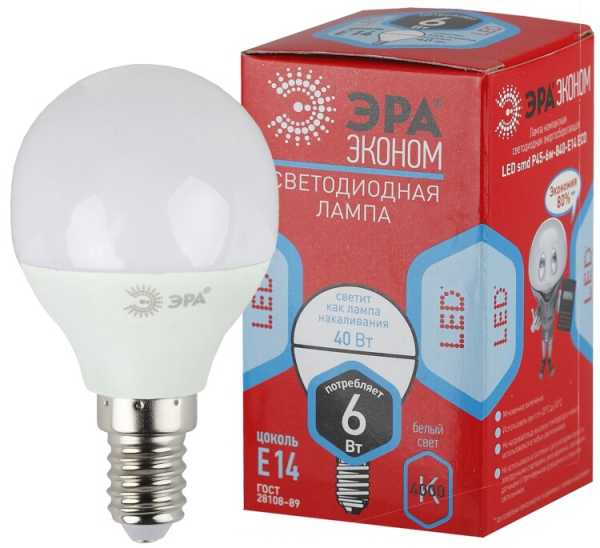 Лампа светодиодная ECO LED P45-6W-840-E14 (диод, шар, 6Вт, нейтр, E14) (10/100/3600) Б0020628