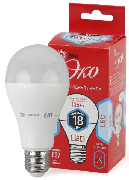 Лампочка светодиодная RED LINE ECO LED A65-18W-840-E27 Е27 / E27 18Вт груша нейтральный белый свет Б0031708