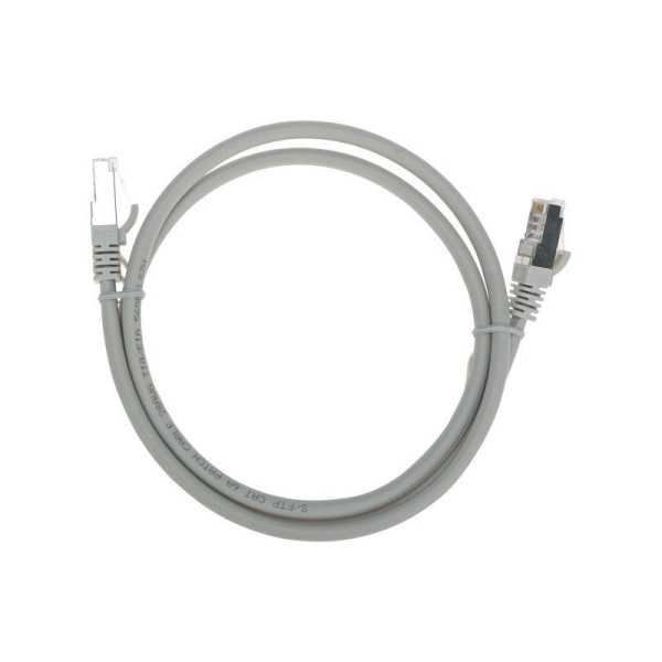 Патч-корд S/FTP CAT 6A (10G) RJ45-RJ45 28AWG LSZH сер. 1м 02-0390-1