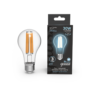 Лампа Filament А70 30W 3100lm 4100К Е27 LED 1/10/40 102902230