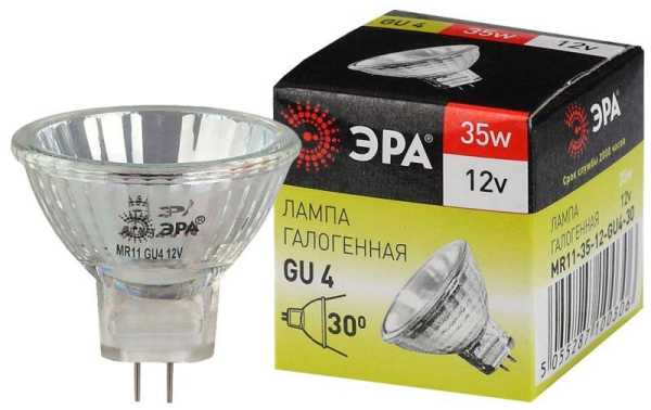 Лампа галогенная GU4-MR11-35W-12V-30Cl ЭРА C0027362