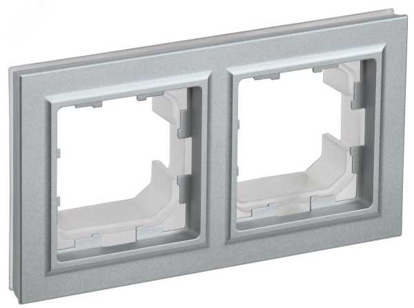 BRITE Рамка 2-мест. IP44 РУ-2-БрА-44 алюм. BR-M22-44-K47