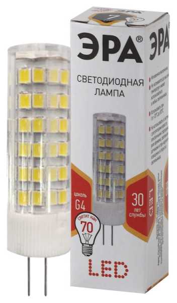 Лампочка светодиодная STD LED JC-7W-220V-CER-827-G4 G4 7Вт керамика капсула теплый белый свет Б0027859