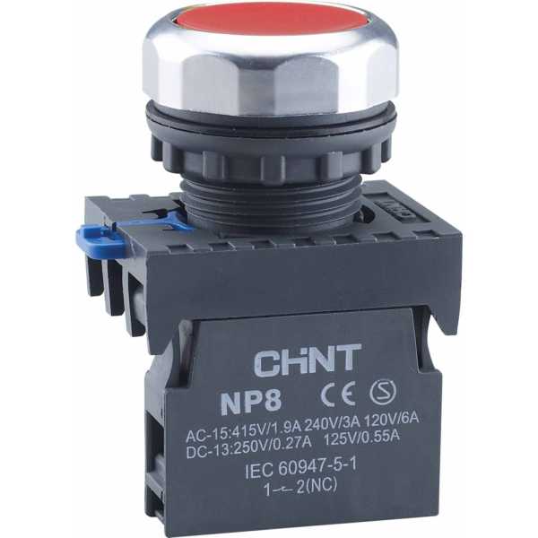 CHINT Кнопка управления NP8-10BN без подсветки красная 1НО IP65 (R)