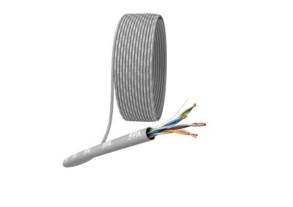 Кабель витая пара U/UTP кат.5E 4х2х24AWG solid CU PVC сер. (м) Б0044429