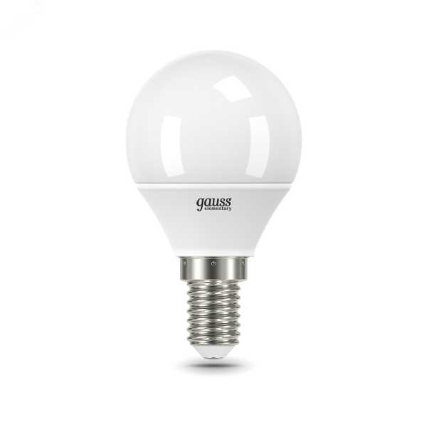 Лампа светодиодная Elementary 8Вт P45 шар 4100К нейтр. бел. E14 540лм 53128