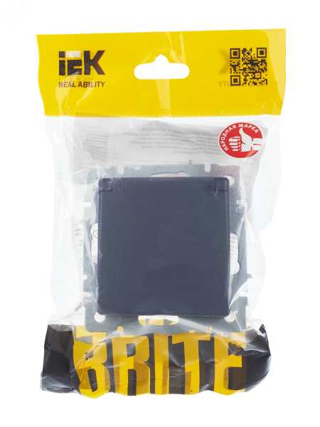 Розетка BRITE РСбш10-3-БрМ 16А IP20 с заземл. защ. шторки с крышкой маренго BR-R16-16-K35