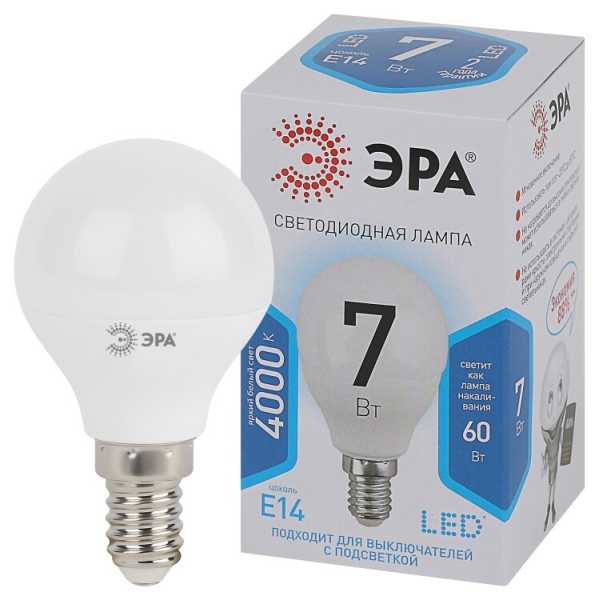 Лампочка светодиодная STD LED P45-7W-840-E14 E14 / Е14 7Вт шар нейтральный белый свет Б0020551