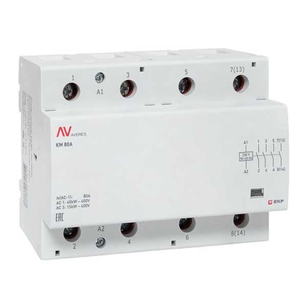 Контактор модульный КМ 80А 4NO 230VAC (6 мод.) AVERES EKF