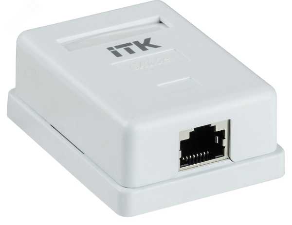 Розетка информационная настенная RJ45 кат. 5E FTP 1-порт CS2-1C5EF-12