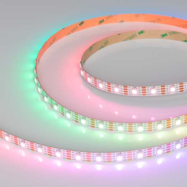 Лента SPI-B60-10mm 5V RGB-PX1-BPT (12 W/m, IP20, 5060, 5m) 037855