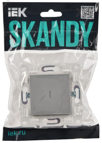 SKANDY Выключатель 1-клавишный с индикацией 10А SK-V07S серебряный IEK SK-V10-1-10-K23