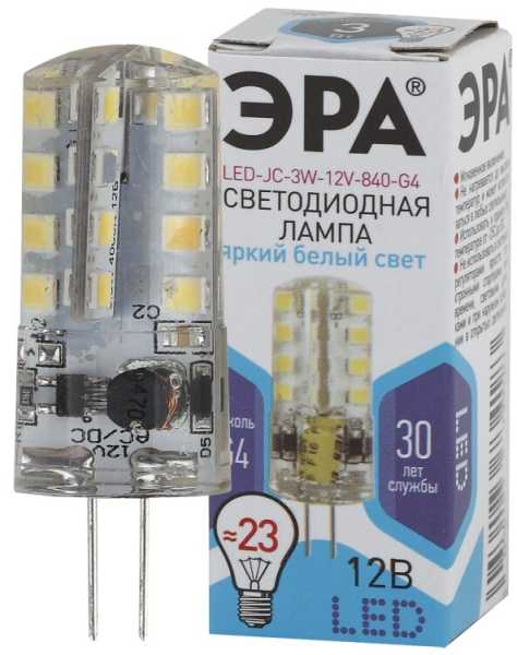 Лампочка светодиодная STD LED JC-3W-12V-840-G4 G4 3Вт капсула нейтральный белый свет Б0033194