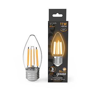 Лампа Filament Свеча 11W 810lm 2700К Е27 LED 1/10/50 103802111