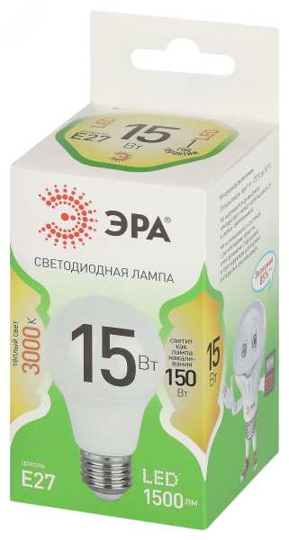 Лампа светодиодная LED 15 Вт 1500Лм 3000К груша теплый E27 220-240В LED A60-15W-830-E27 Green Line Б0067112