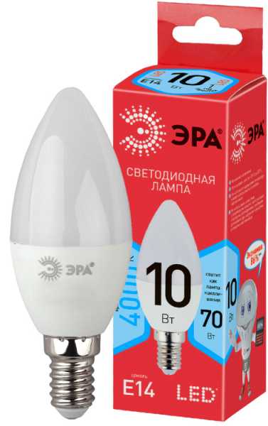 Лампа светодиодная ECO LED B35-10W-840-E14 (диод, свеча, 10Вт, нейтр, E14) (10/100/3500) Б0032963