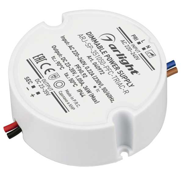 Блок питания ARJ-SP-351050-PFC-TRIAC-R (36W, 23-35V, 1050mA) 040972