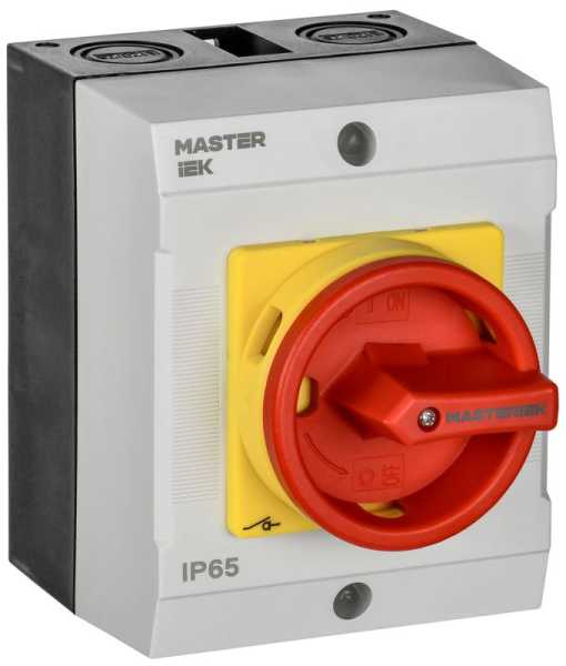 Переключатель кулачковый 10А (сх. 91) в боксе закрытая рукоятка авар. IEK MI-CS22-010-091