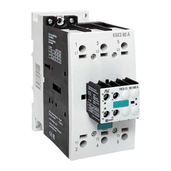 Комплект КМЭ 80А 400В АС с дополнительными контактами 1НО+1НЗ EKF AVERES ctr-s-80-00-400-av-22