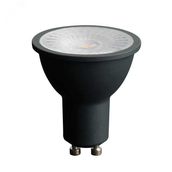 Лампа светодиодная LED 7вт 230в GU10 белый с линзой 110 гр. черный корпус Feron PRO 48957