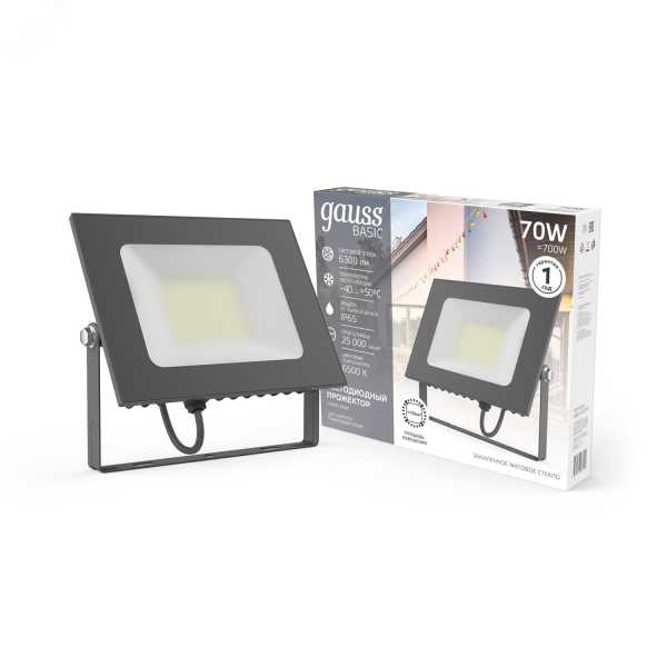 Прожектор BASIC 70W 6300lm 6500K 200-240V IP65 графитовый LED 1/10 688100370