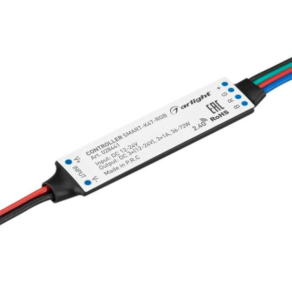 Контроллер SMART-K47-RGB (12-24V, 3x1A, 2.4G) 028441