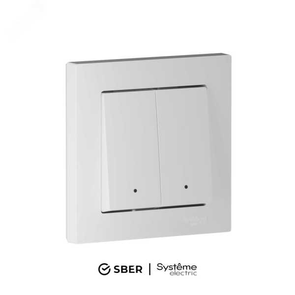 ATLASDESIGN SMART 2-кл. ВЫКЛЮЧАТЕЛЬ с подсв., Zigbee, сх.5, L+N, 10А, мех., БЕЛЫЙ ATN000153Z