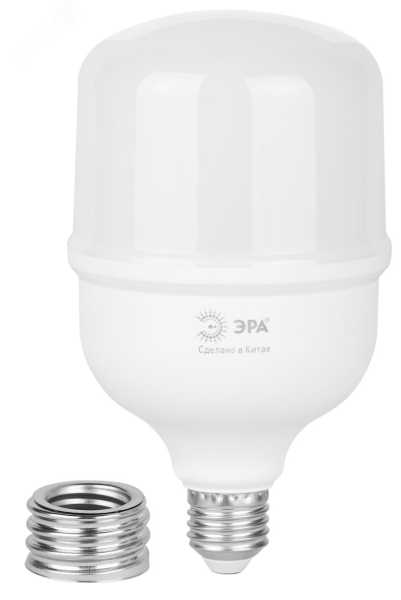 Лампа светодиодная высокой мощности LED 60 Вт 6000Лм 6500К T100 холодный E27/E40 (переходник) 170-265В LED POWER T100-60W-865-E27/E40 Green Line Б0066980