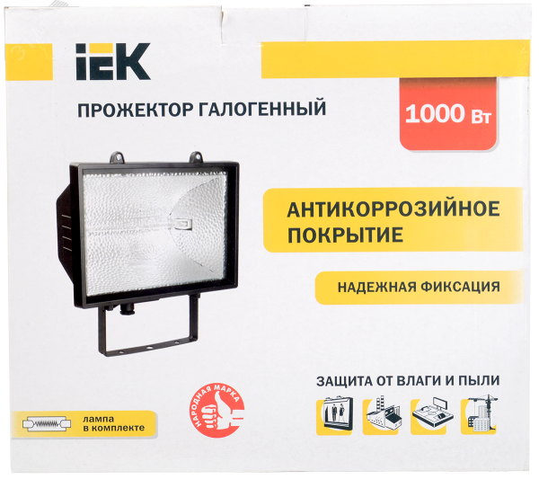 Прожектор ИО1000 галоген. черный IP54 LPI01-1-1000-K02