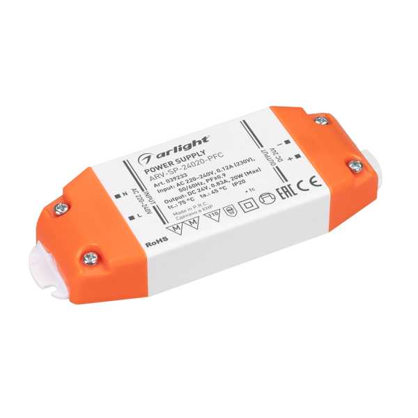 Блок питания ARV-SP-24020-PFC (24V, 0.83A, 20W) 039233