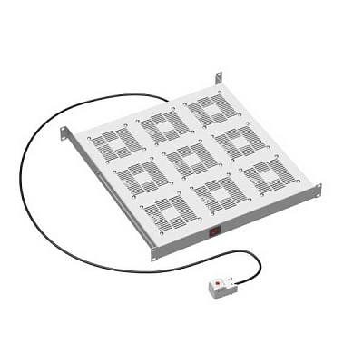 19" Вентиляторный модуль 9 вентиляторов с термостатом для 19" IT-корпусов ДКС серии STI/CQE, RAL7035 R519VSIT9FT